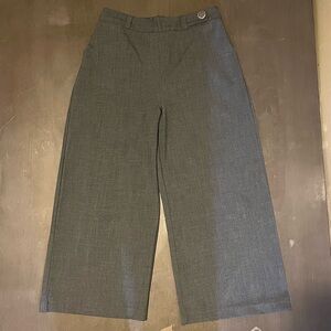 Gray Wide-Leg Trousers